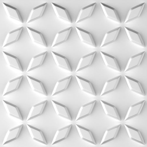 3D view of 12 Checker PVC wall panels with geometric design