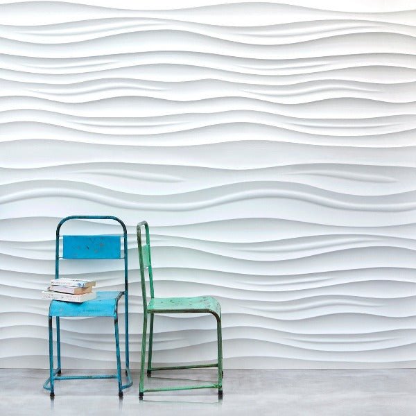 An elegant dining area with the Canyon 3D MDF Wall Panel as a sophisticated feature wall
