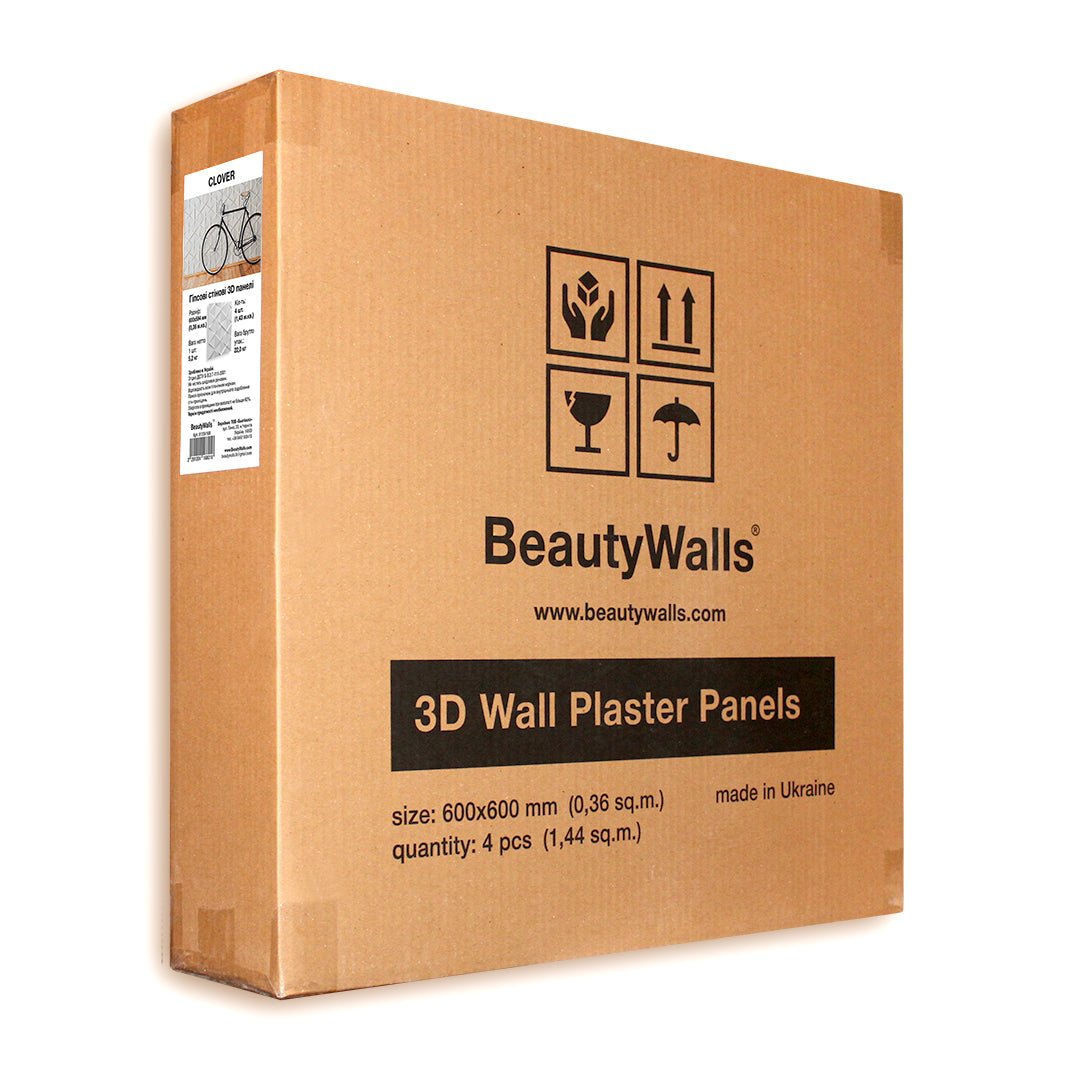 Packaging box for four pieces Clover 3D Plaster Wall Panels