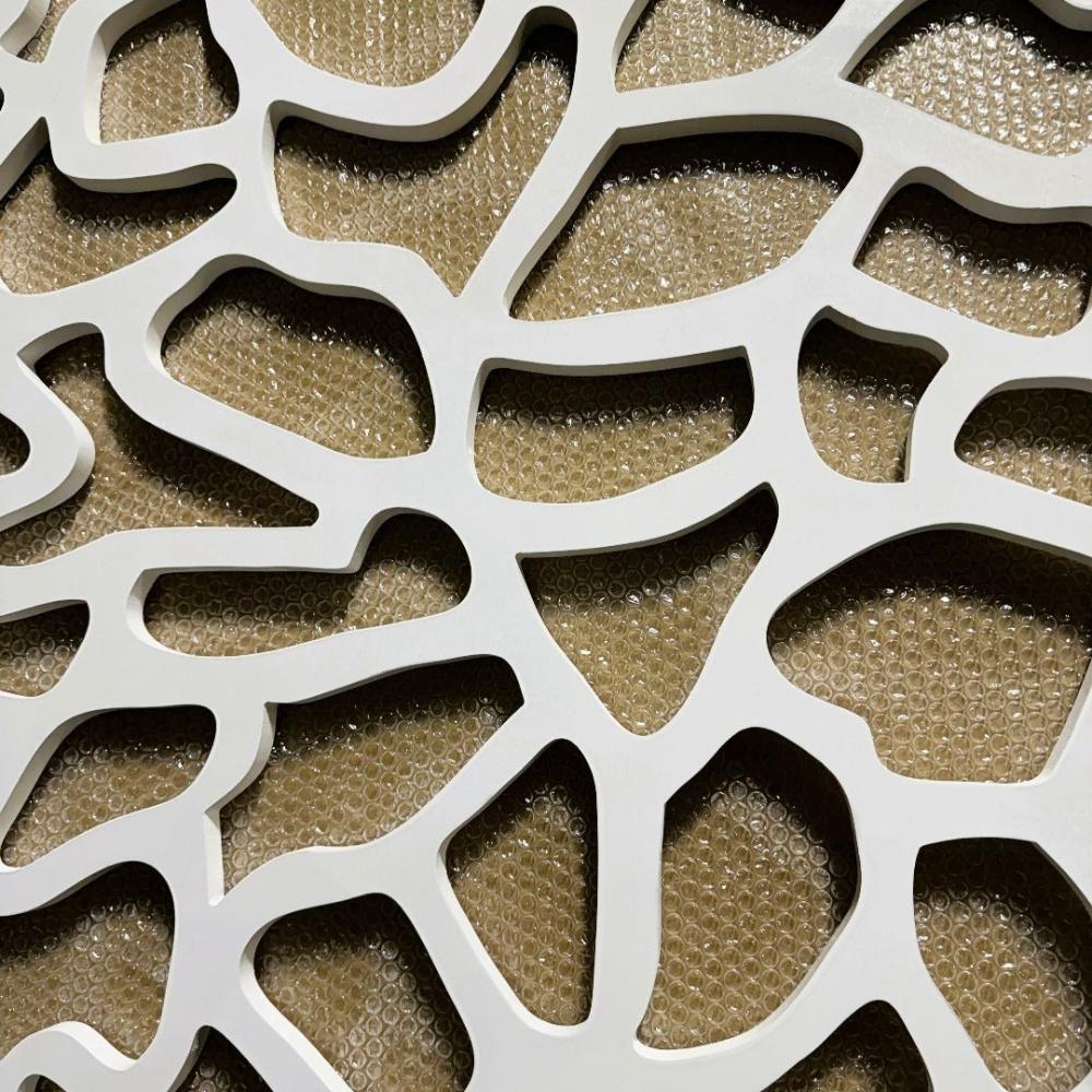 Close-up view highlighting the texture and cut-out details of the Crazed MDF Fretwork Panel