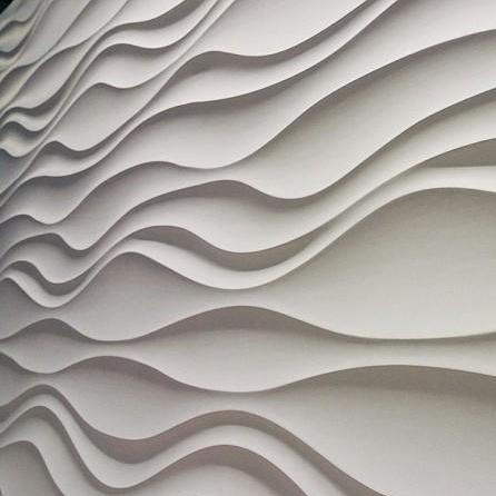 Close-up of the Jet Stream 3D MDF Wall Panel with a wave pattern design