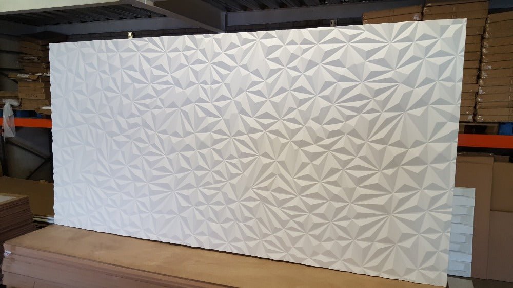 Detailed view of Quartz 3D MDF wall panel with a diamond-shaped texture