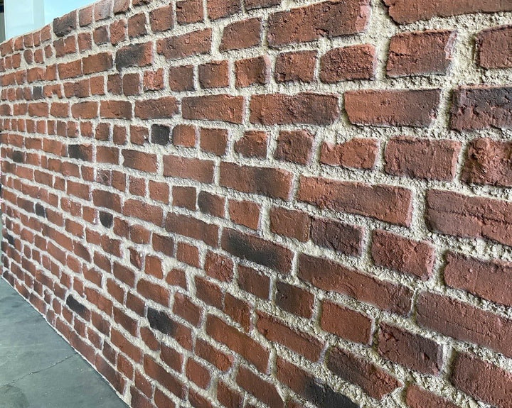 Landscape view of london brick fibreglass wall panel in natural lighting