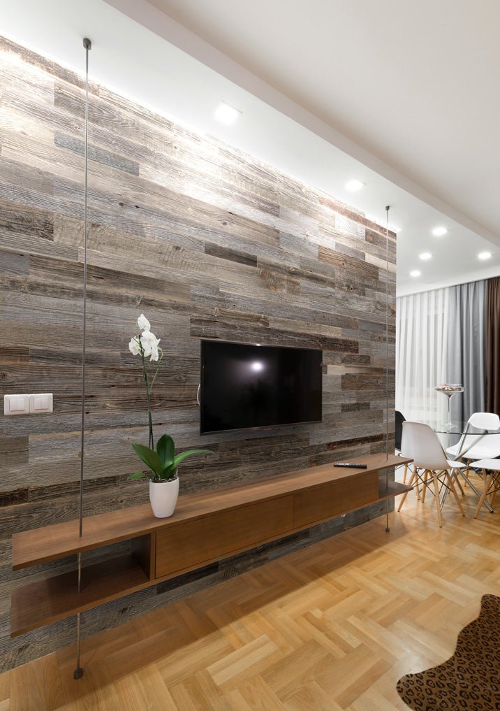 Silver Weathered Plank Wood Wall Panels 1 Sqm - The 3D Wall Panel Company