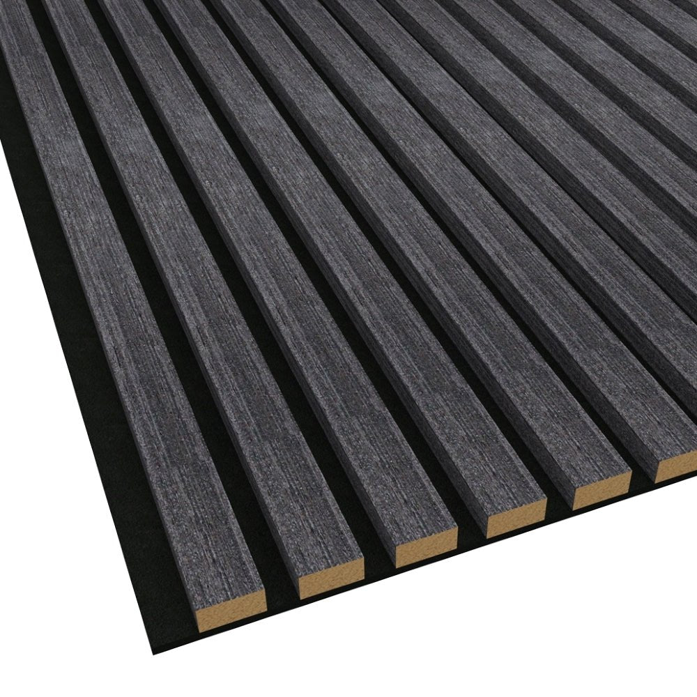 Smoked Oak Acoustic Wood Veneer Slat Wall Panel - The 3D Wall Panel Company