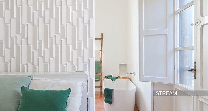 Stream 3D Plaster Wall Panels 1.44 sqm - The 3D Wall Panel Company