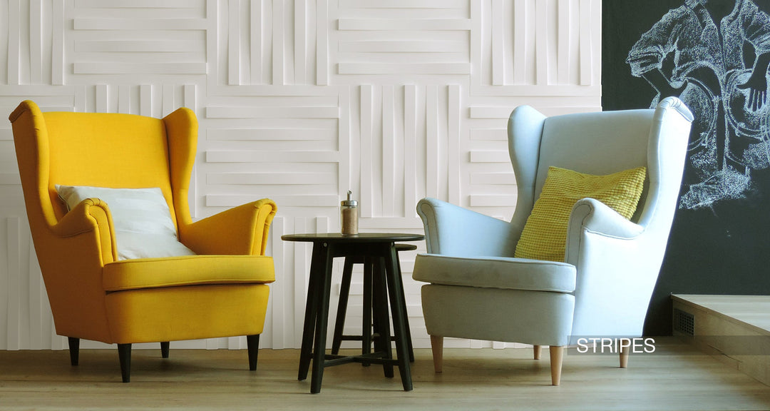 Stripes 3D Plaster Wall Panels 1.44 sqm - The 3D Wall Panel Company
