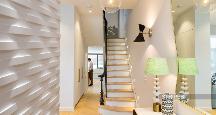 Stripes 3D Plaster Wall Panels 1.44 sqm - The 3D Wall Panel Company