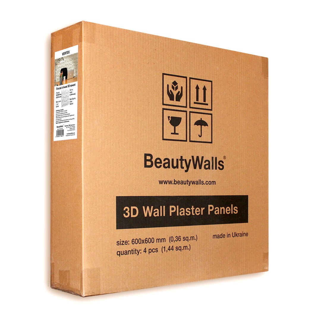 Vertex 3D Plaster Wall Panels 1.44 sqm - The 3D Wall Panel Company