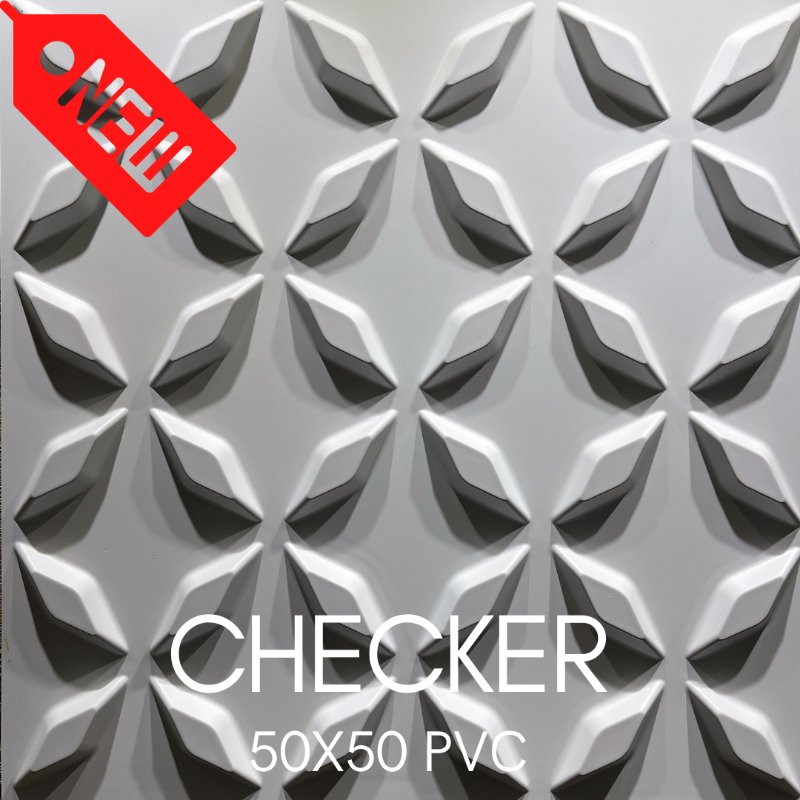 12 Checker 3D PVC Wall Panels - The 3D Wall Panel Company