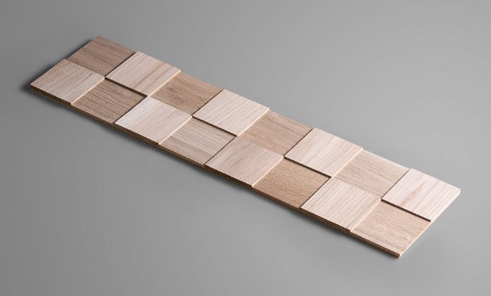 Checker Oak Wood Wall Panels 1 Sqm - The 3D Wall Panel Company