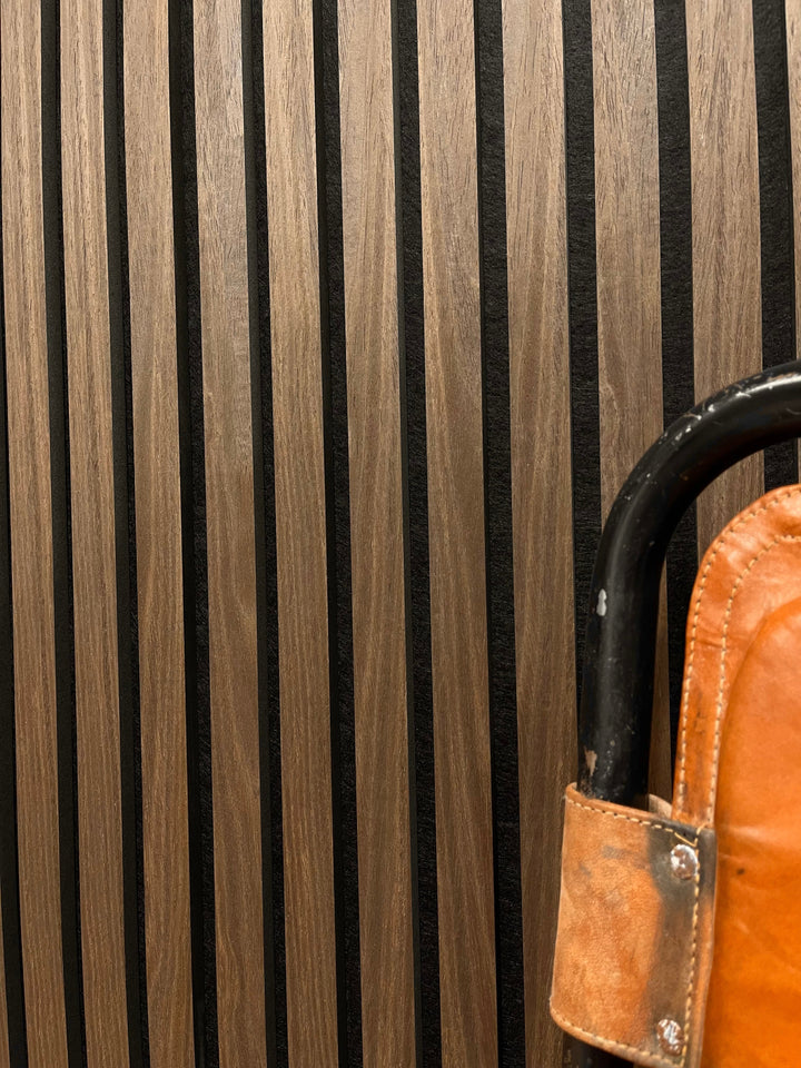 Dark Walnut Acoustic Slatwall Panel | Real Wood Veneer Wall Panels UK - The 3D Wall Panel Company