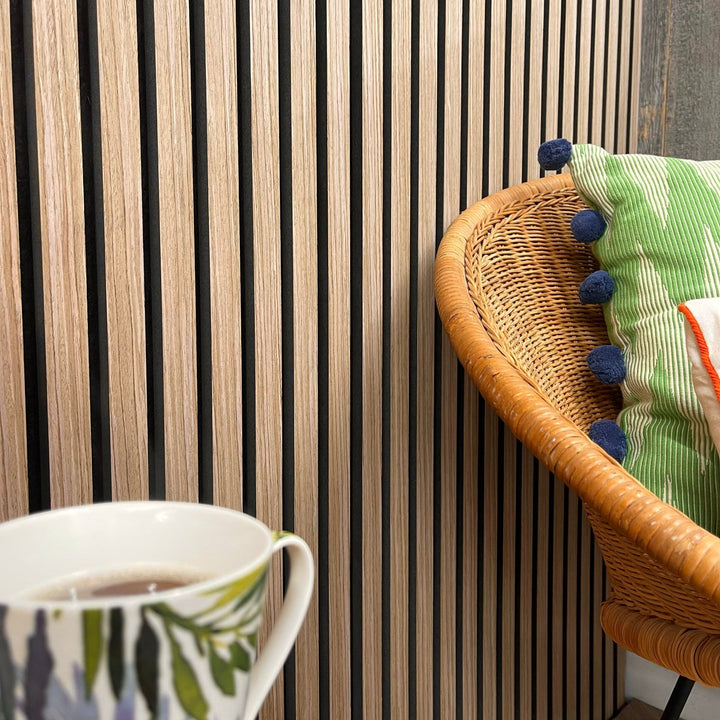 English Ash Acoustic Slatwall Panel | Stylish Real Wood Veneer - The 3D Wall Panel Company