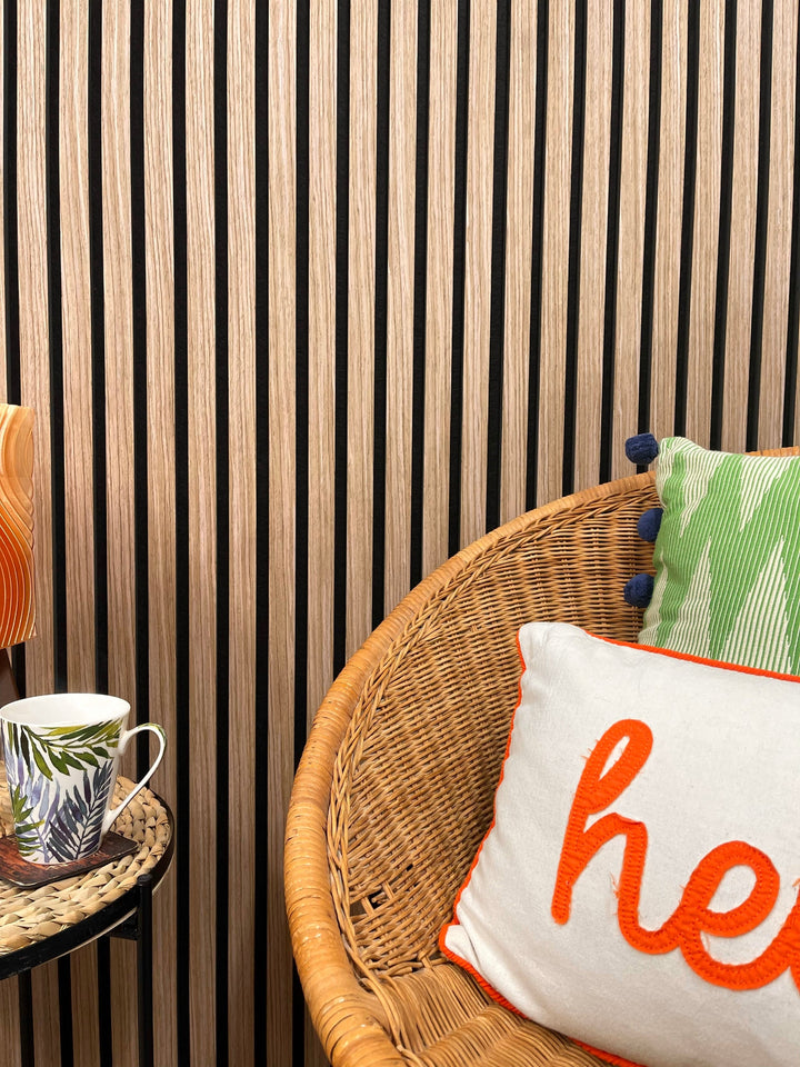 English Ash Acoustic Slatwall Panel | Stylish Real Wood Veneer - The 3D Wall Panel Company