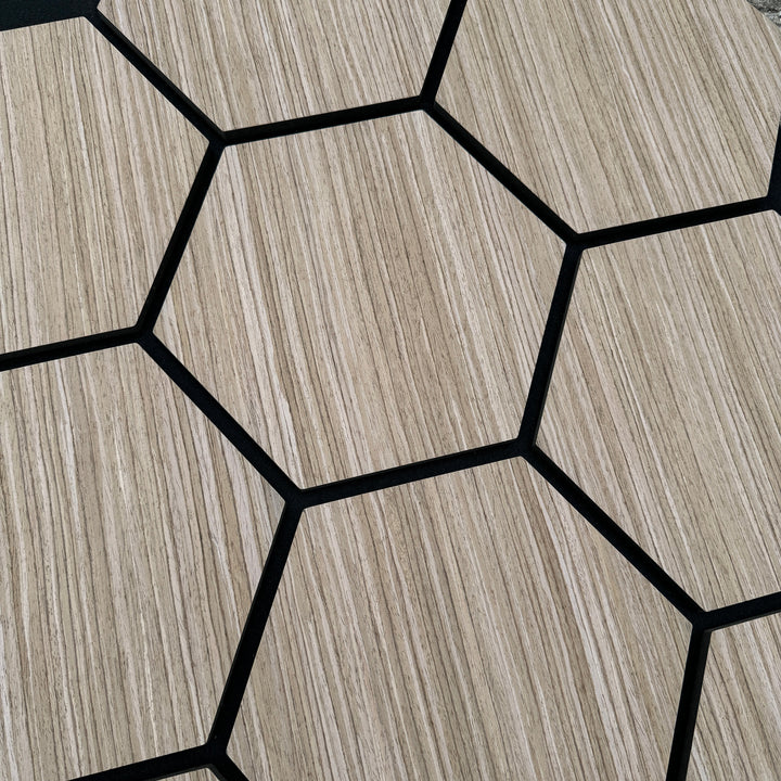 English Ash Hex Acoustic Wall Panels - The 3D Wall Panel Company