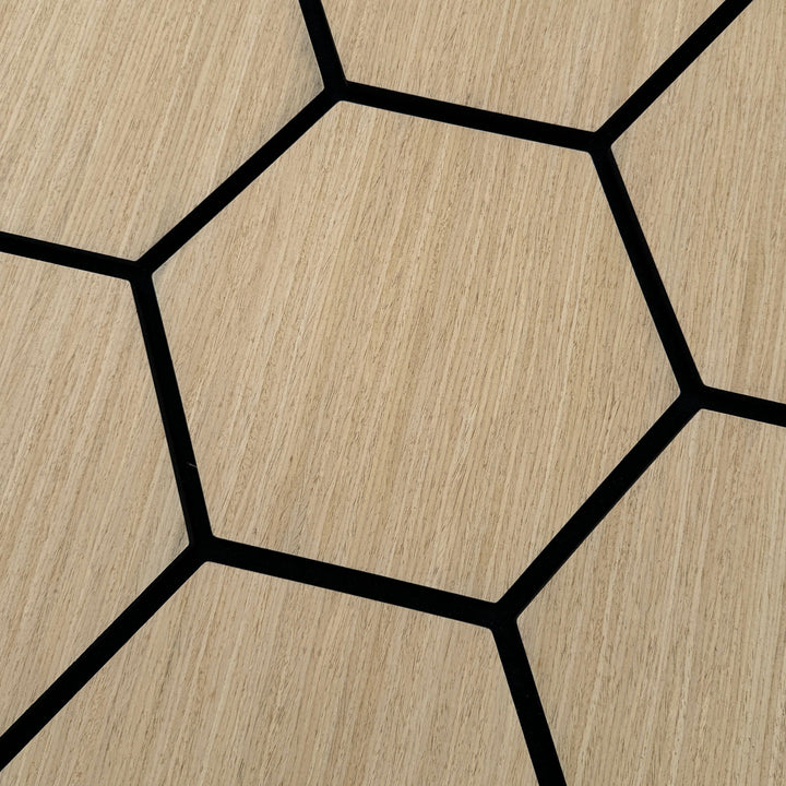 English Ash Hex Acoustic Wall Panels - The 3D Wall Panel Company