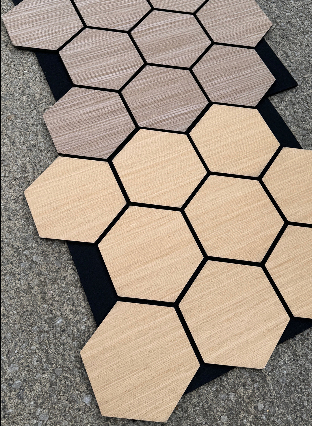 English Ash Hex Acoustic Wall Panels - The 3D Wall Panel Company