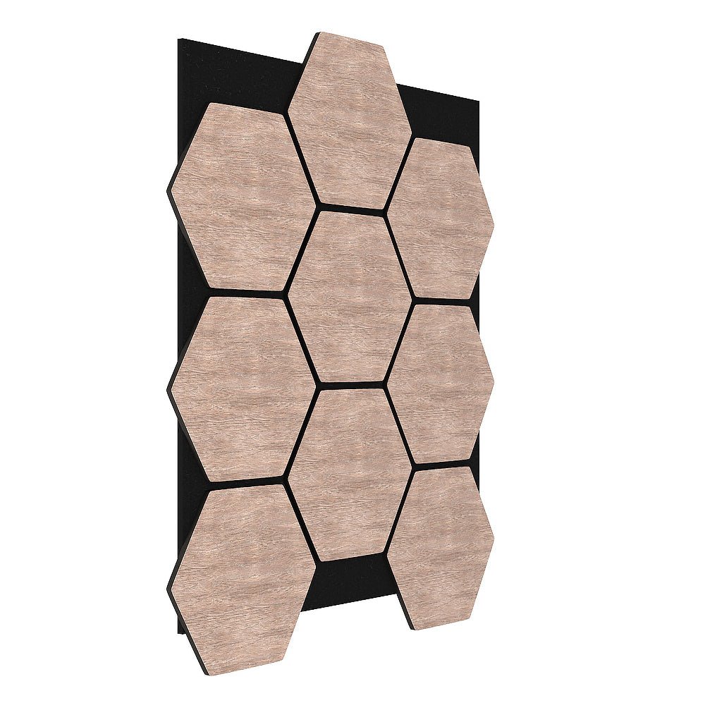 English Ash Hex Acoustic Wall Panels - The 3D Wall Panel Company