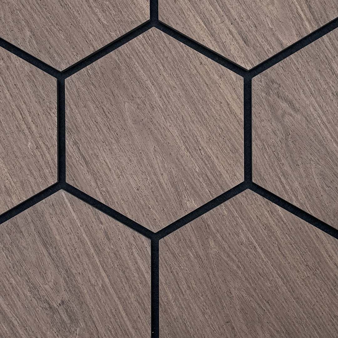 English Ash Hex Acoustic Wall Panels - The 3D Wall Panel Company