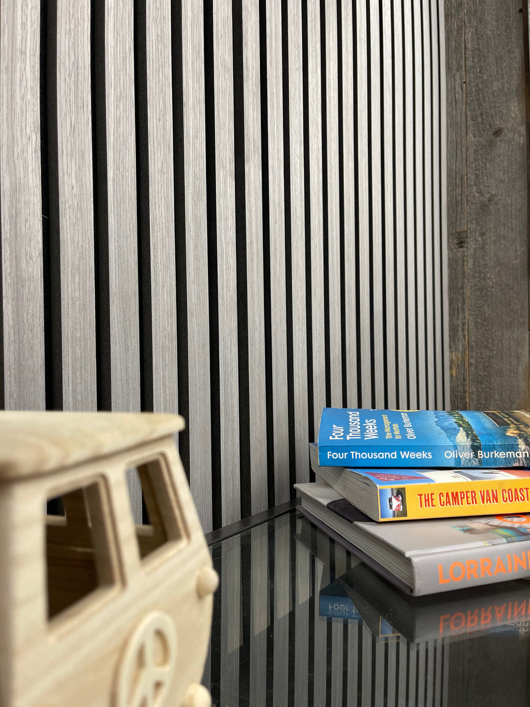 Grey Satin Acoustic Wall Panel | Modern Slatted Design UK - The 3D Wall Panel Company