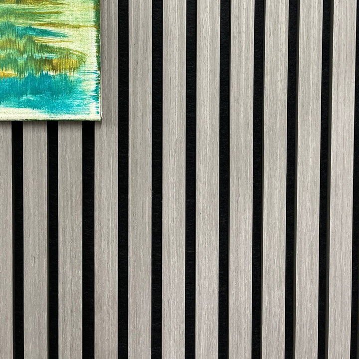 Grey Satin Acoustic Wall Panel | Modern Slatted Design UK - The 3D Wall Panel Company