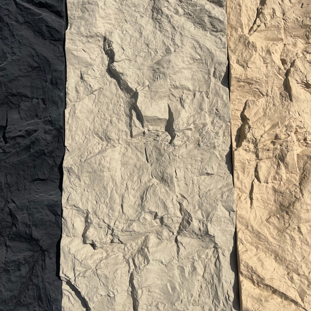 3 different colours of real stone PU panels for home decor