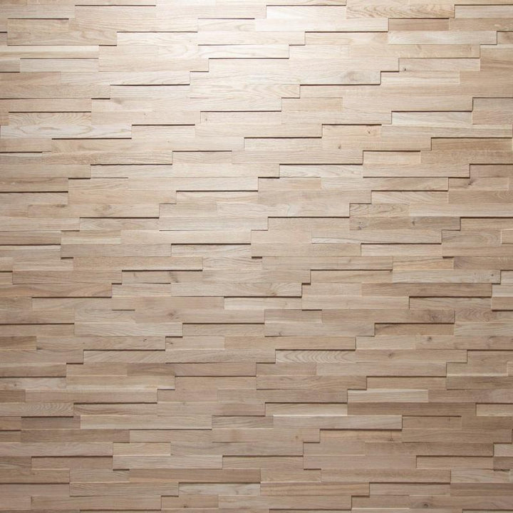 Detail of the texture and pattern on Oak Slat Wall Panels for interior design