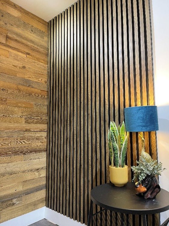Old Walnut Slat Wall Eco Panels - The 3D Wall Panel Company