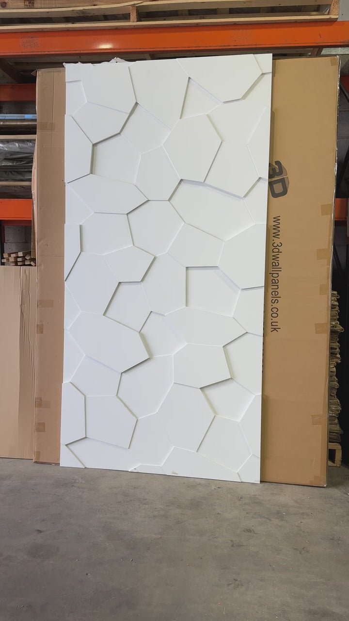 Shale 3d mdf wall panel in white