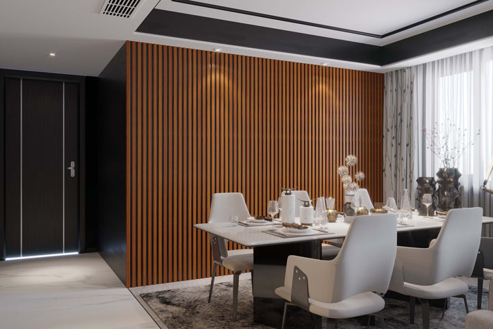 Rosewood Slat Wall Eco Panels - The 3D Wall Panel Company