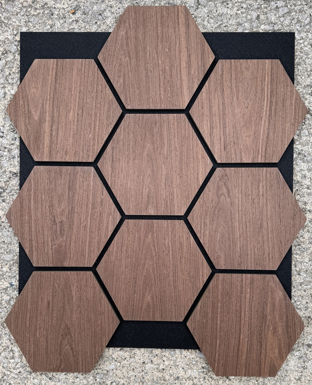 Smoked Oak Hex Acoustic Wall Panels - The 3D Wall Panel Company