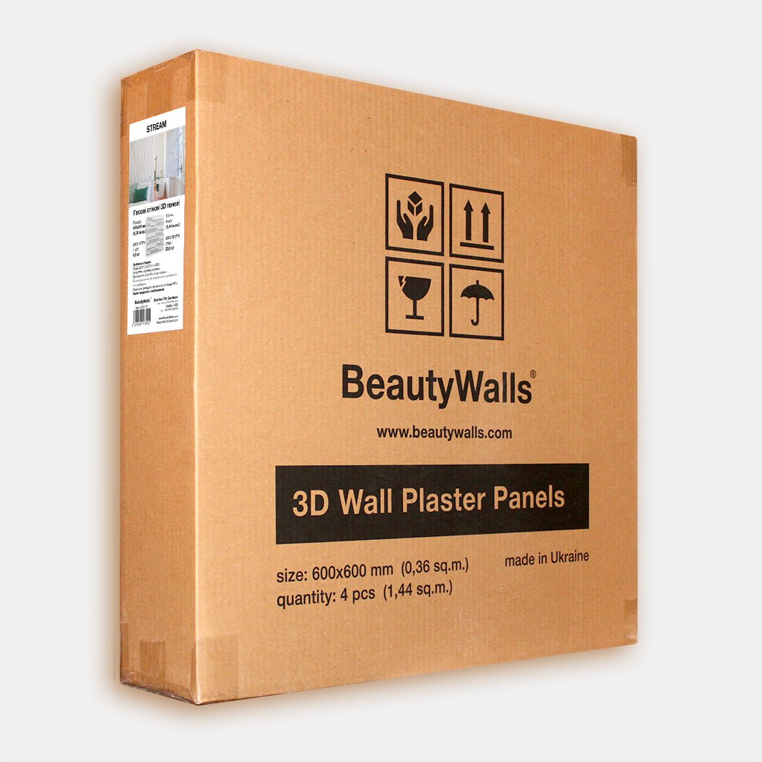 Stream 3D Plaster Wall Panels 4 Panels – The 3D Wall Panel Company