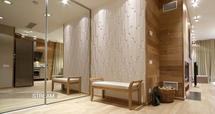 Stream 3D Plaster Wall Panels 1.44 sqm - The 3D Wall Panel Company