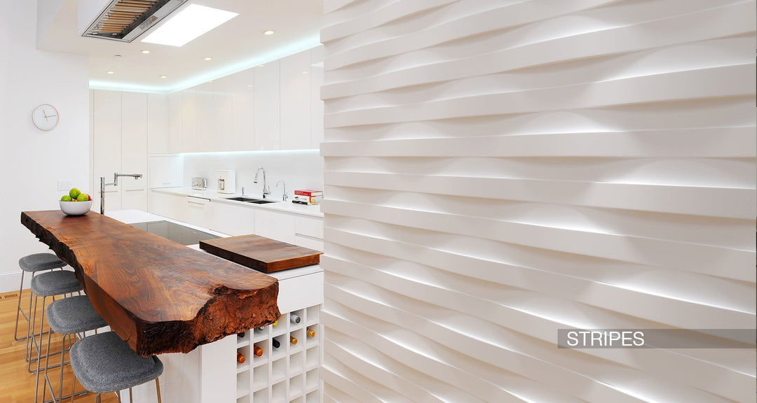 Stripes 3D Plaster Wall Panels 1.44 sqm - The 3D Wall Panel Company