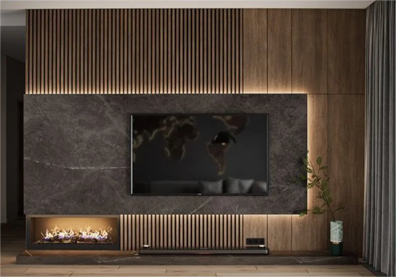 Walnut Acoustic Slat Wall Panel - The 3D Wall Panel Company