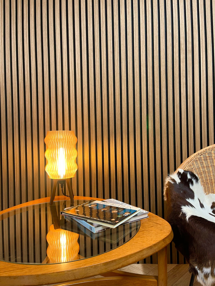 Walnut Acoustic Slatwall Panel – Real Wood Veneer (2400 x 600 mm) - The 3D Wall Panel Company