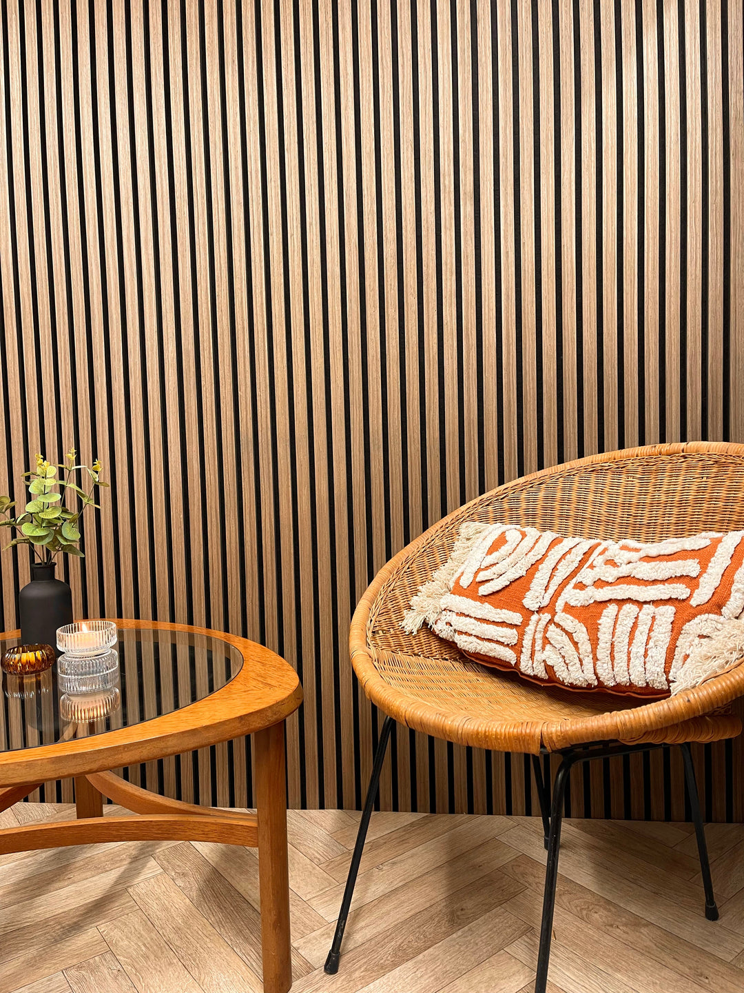 Walnut Acoustic Slatwall Panel – Real Wood Veneer (2400 x 600 mm) - The 3D Wall Panel Company